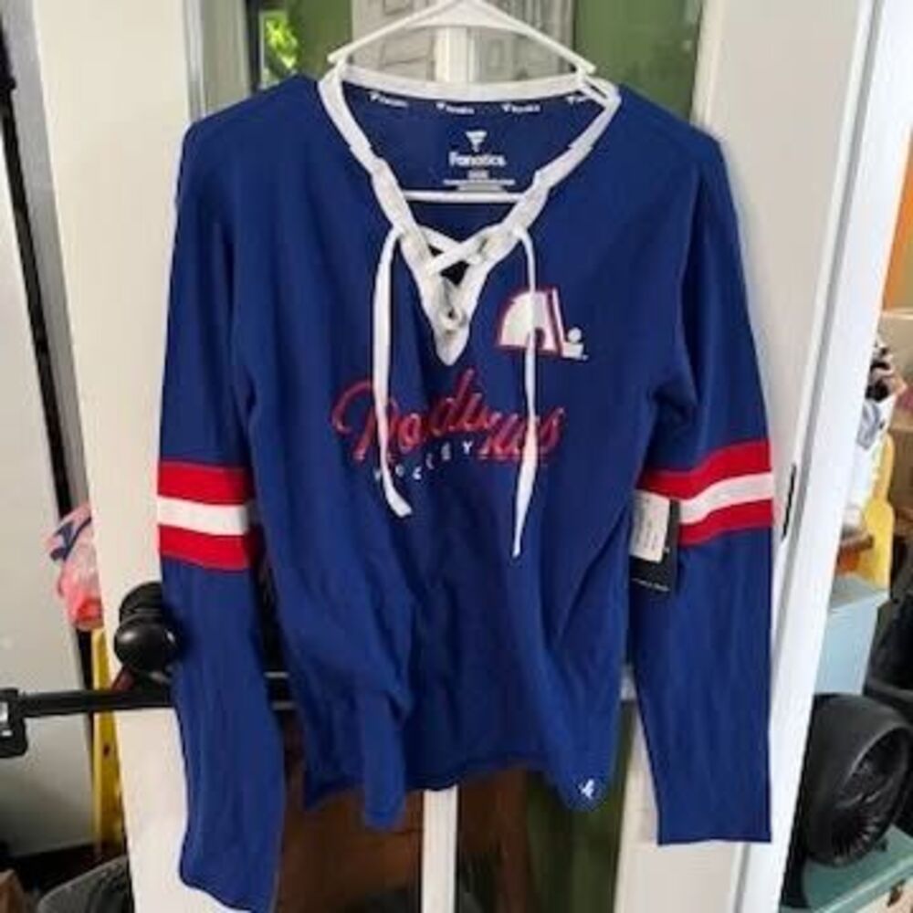 Fanatics Quebec Nordiques Lace-Up Long Sleeve Shirt - Women's Medium
